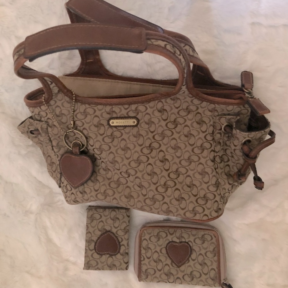 Rosetti Satchel Vintage Y2K with Heart Key Ring Notebook & Coin Purse